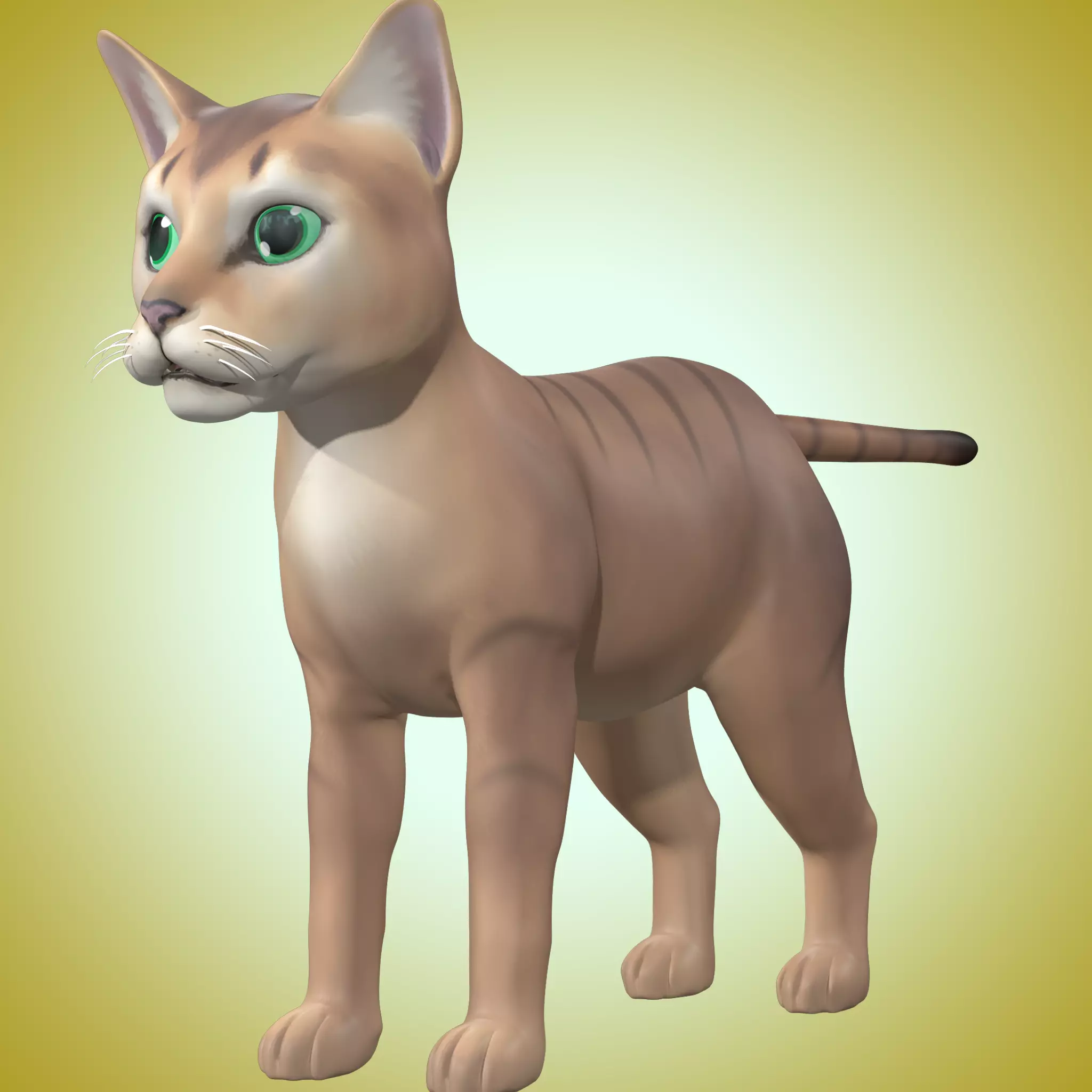 Cartoon Stylized Cat Low-poly 3D model_0