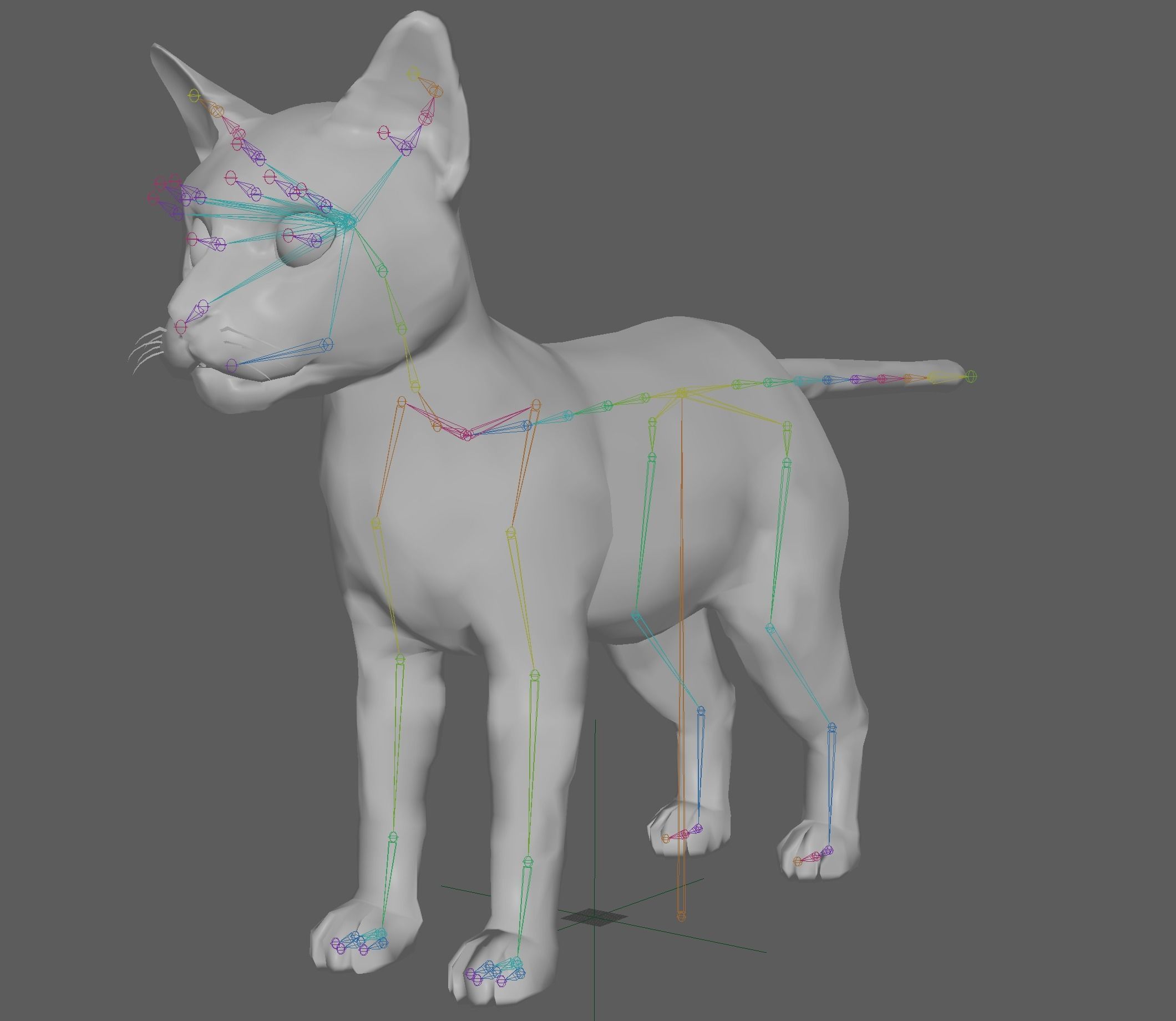 Cartoon Stylized Cat Low-poly 3D model_9
