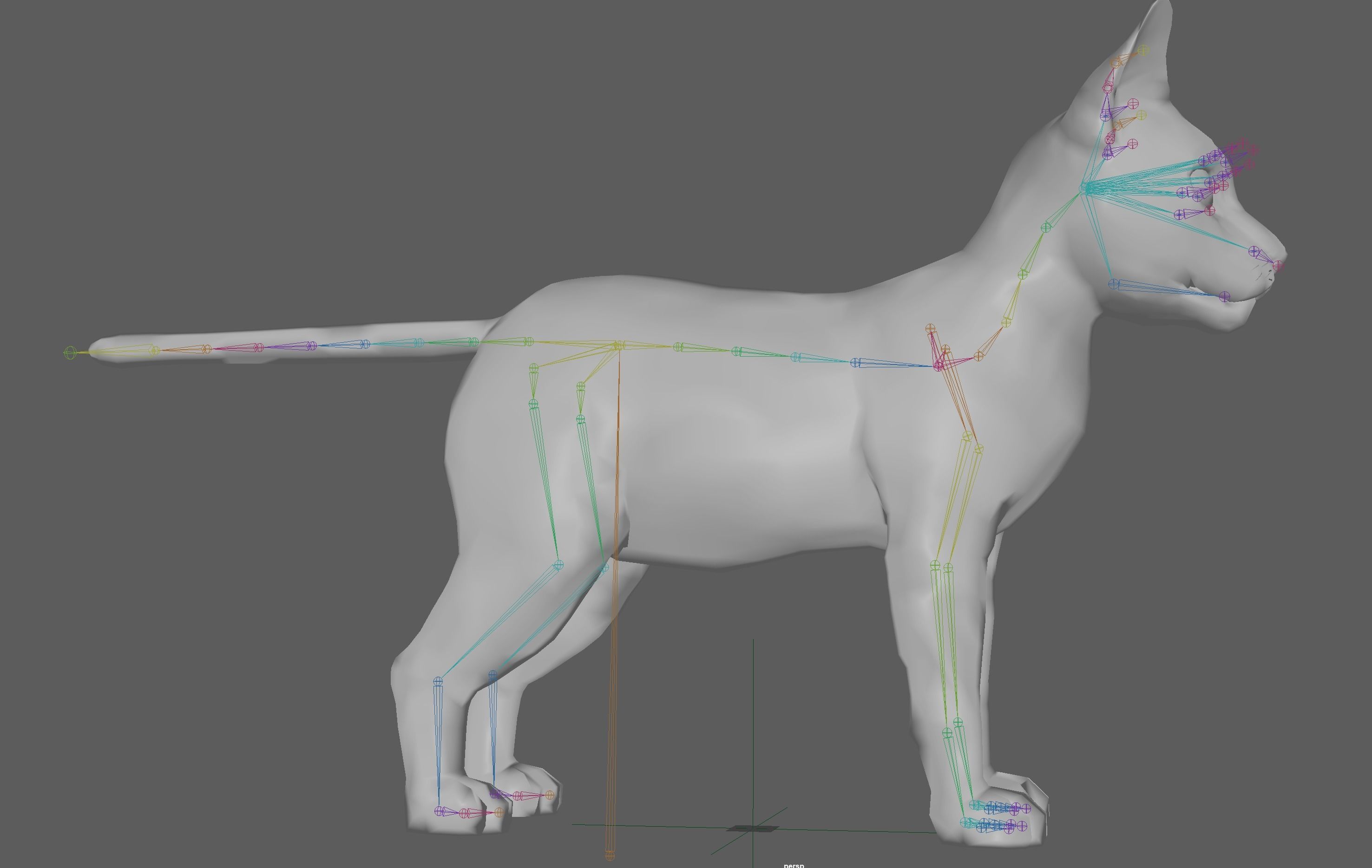 Cartoon Stylized Cat Low-poly 3D model_19