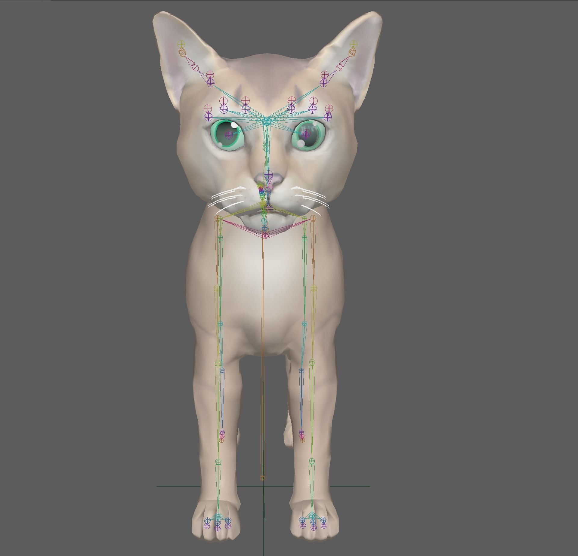 Cartoon Stylized Cat Low-poly 3D model_16