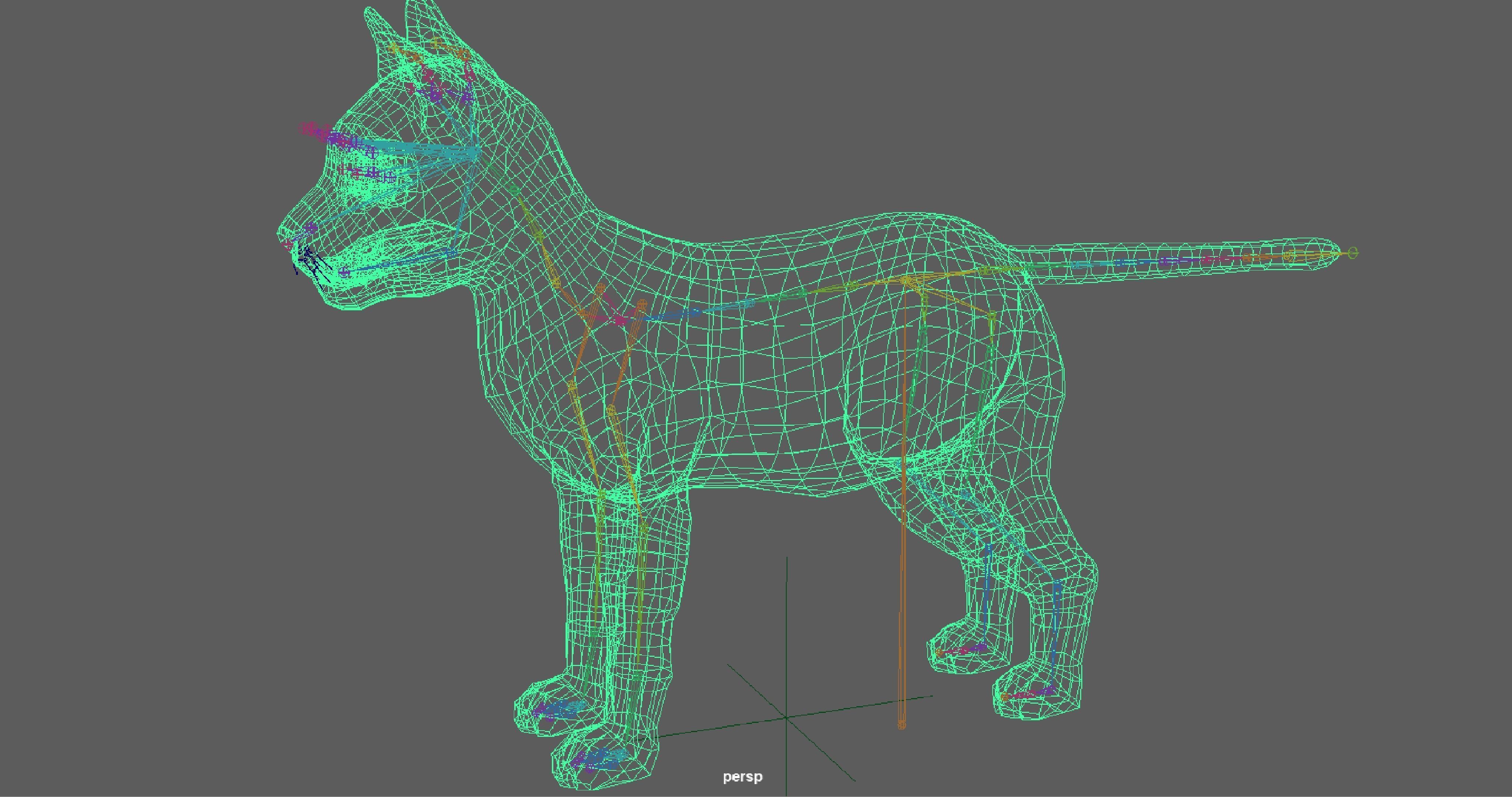 Cartoon Stylized Cat Low-poly 3D model_15