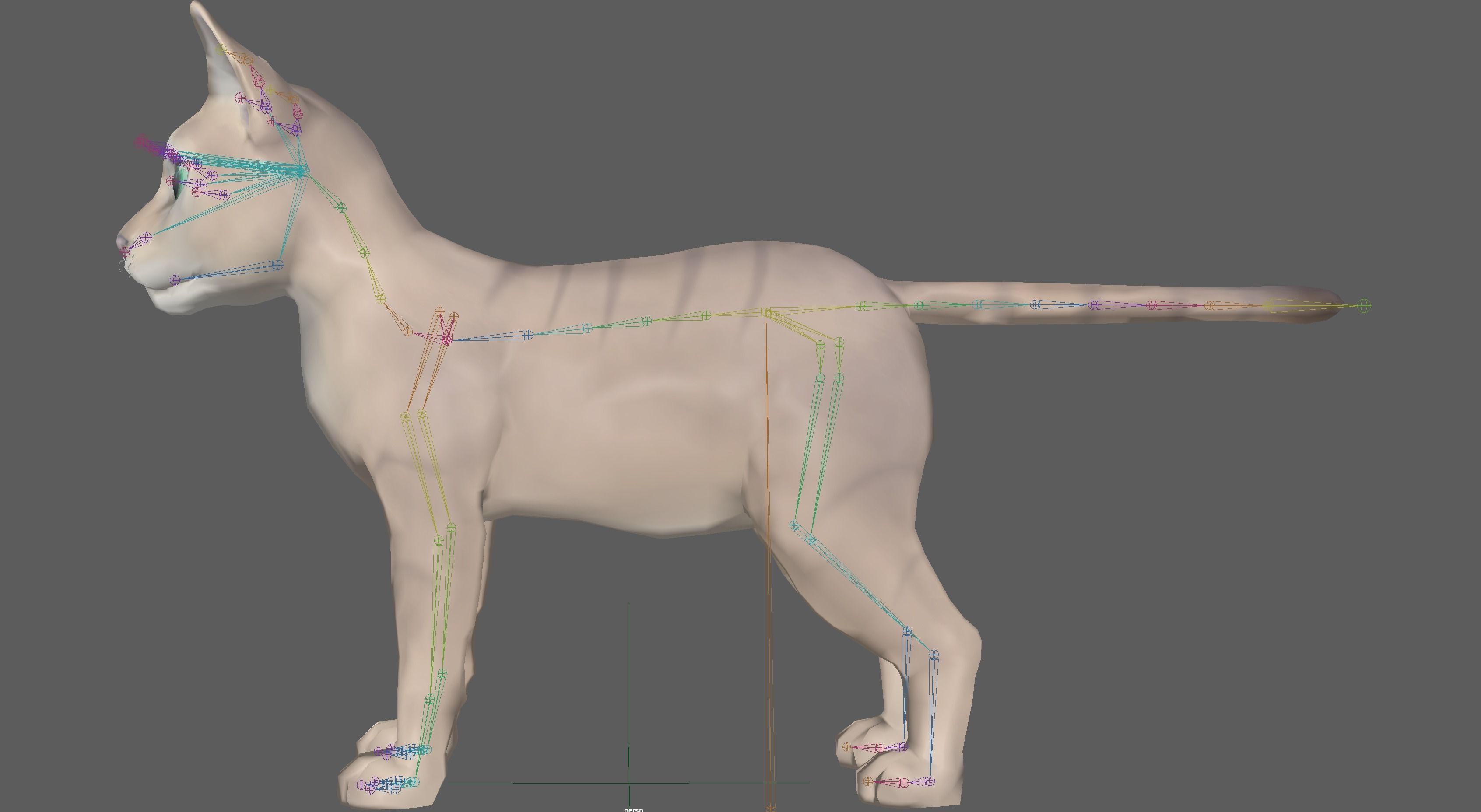 Cartoon Stylized Cat Low-poly 3D model_22