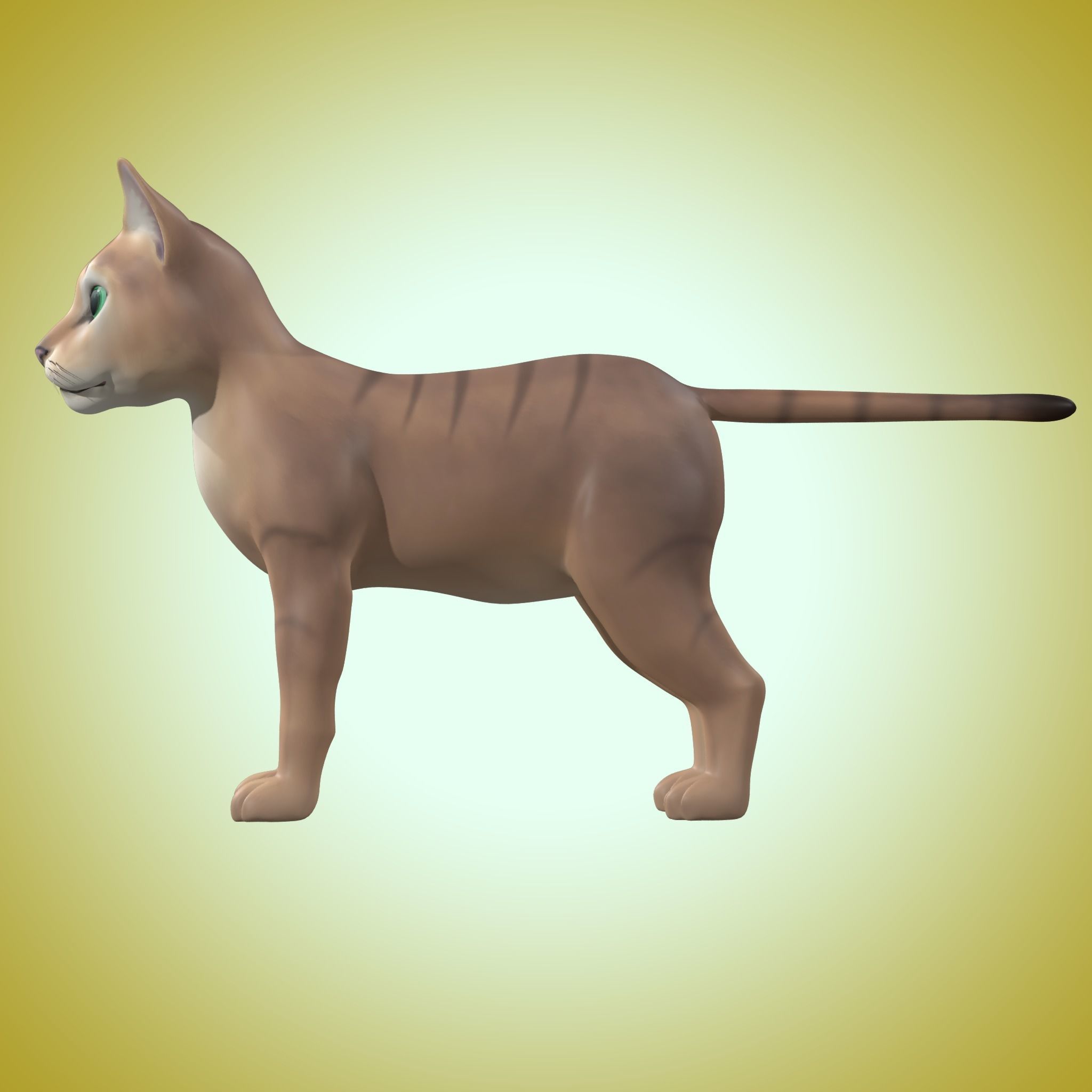 Cartoon Stylized Cat Low-poly 3D model_5