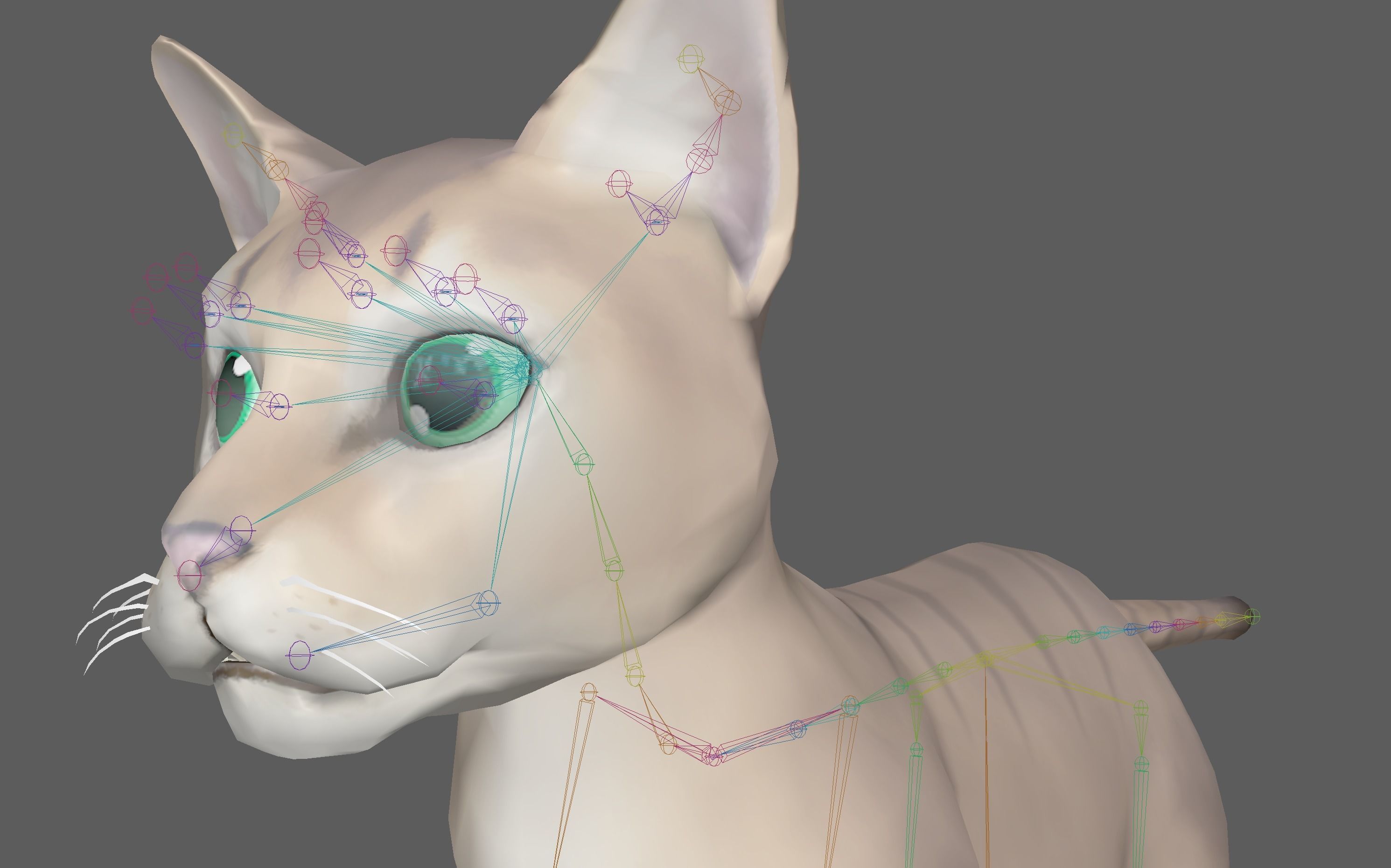 Cartoon Stylized Cat Low-poly 3D model_17