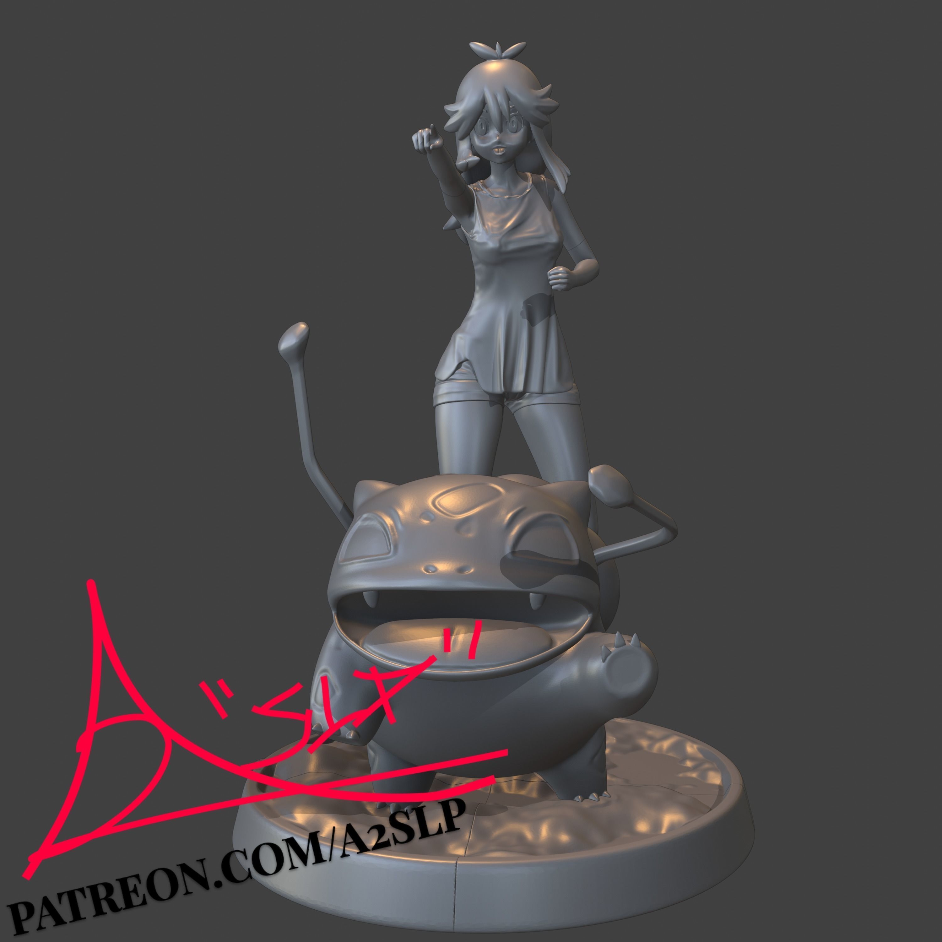 GREEN WITH BULBASAUR 2IN1 ROCKET and BASIC 3D print model_2