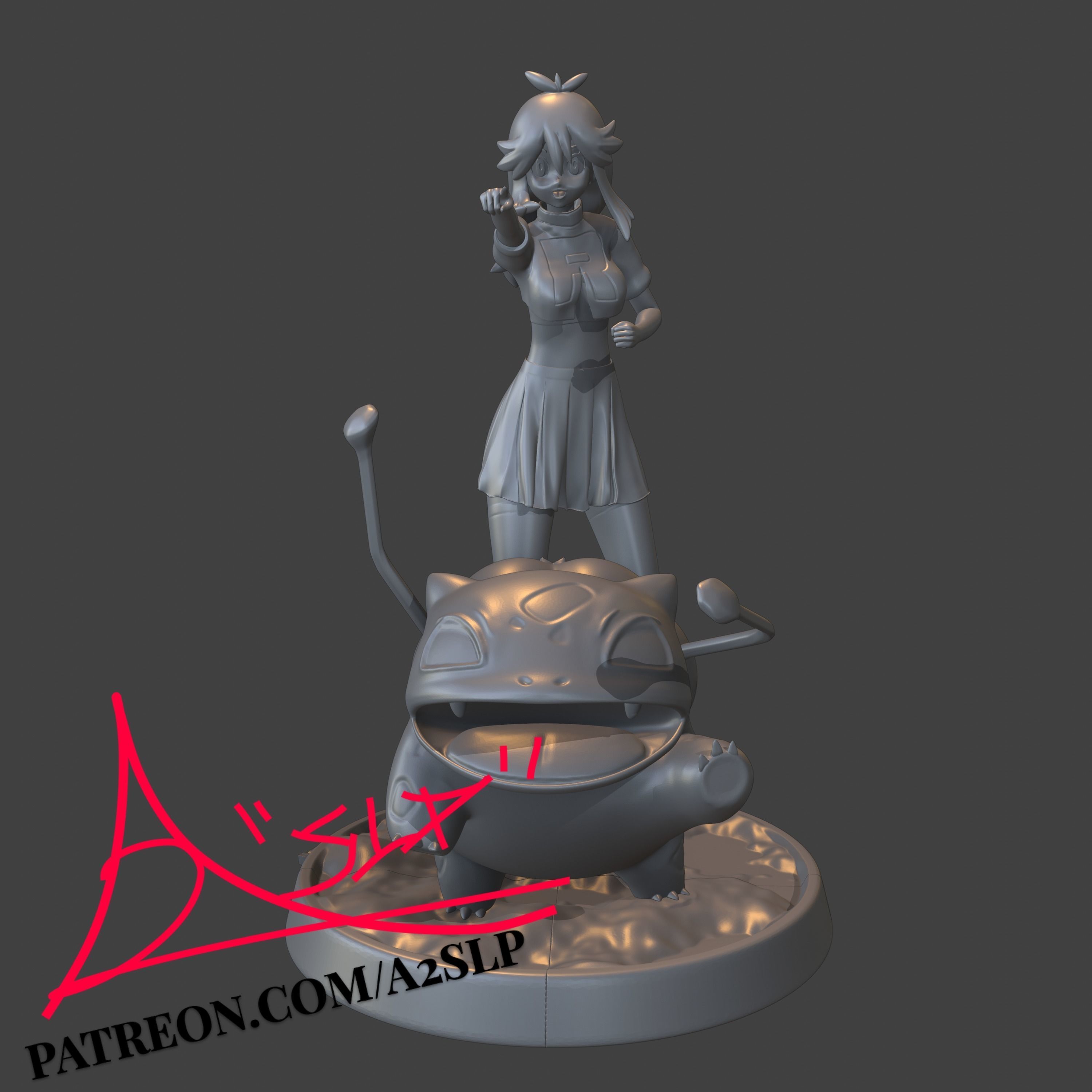 GREEN WITH BULBASAUR 2IN1 ROCKET and BASIC 3D print model_3