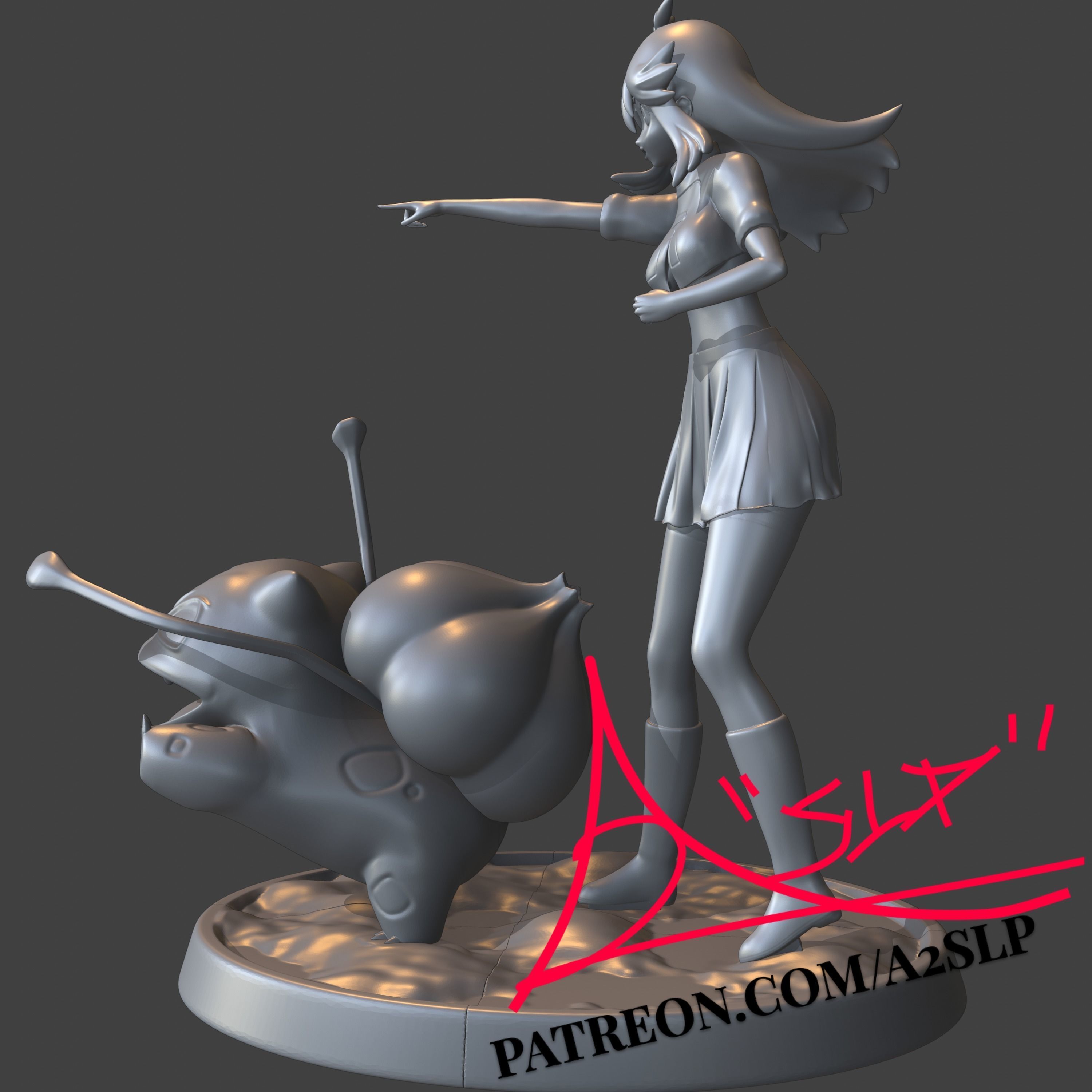 GREEN WITH BULBASAUR 2IN1 ROCKET and BASIC 3D print model_5