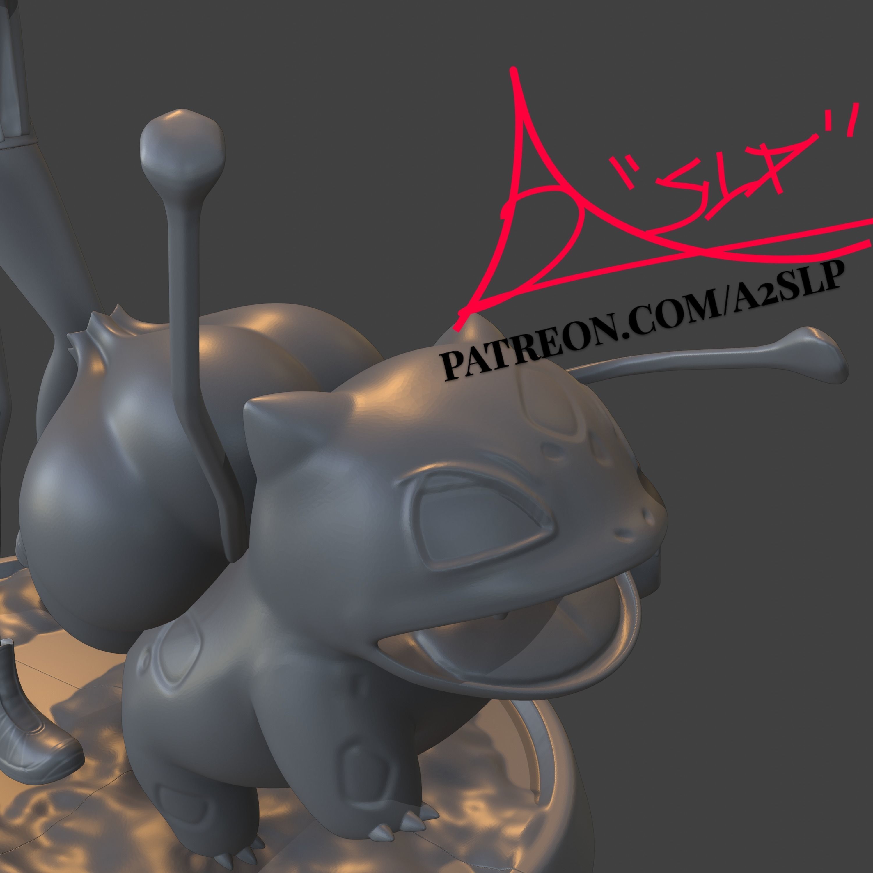 GREEN WITH BULBASAUR 2IN1 ROCKET and BASIC 3D print model_8