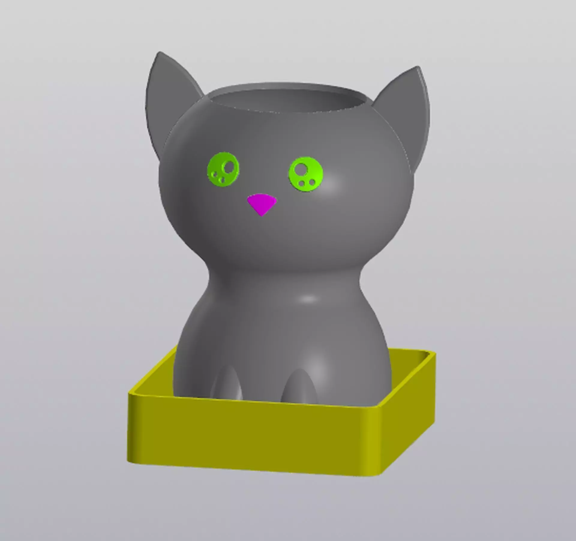 Cat in the toilet Planter 3D print model