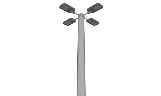 Concrete Lamp Post - Light Pole - Light Post - Street Light 02 3D model