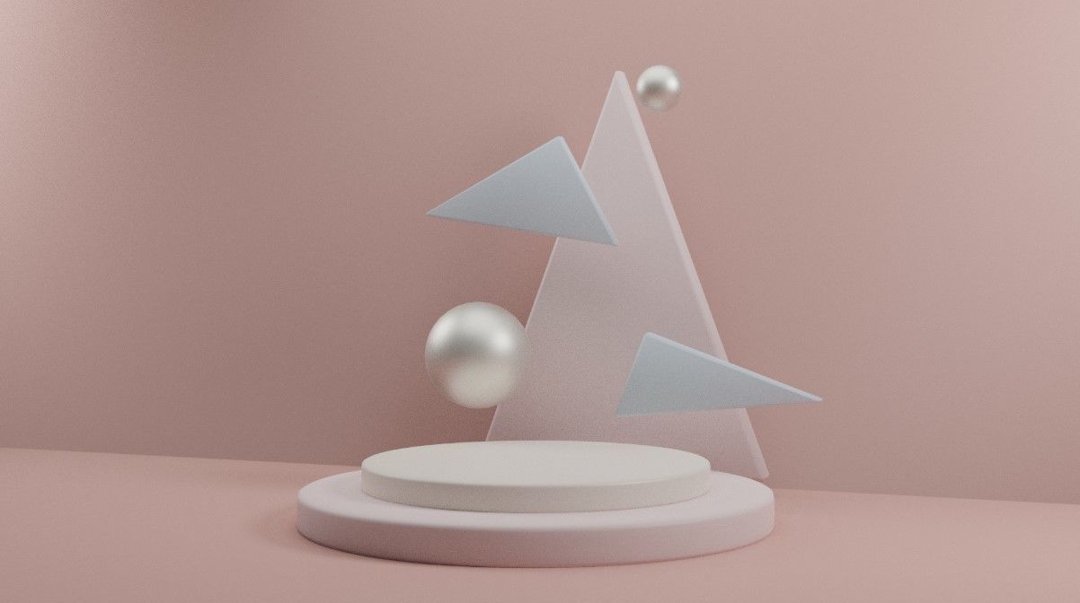 minimal geometric scene mockup 3D model_2