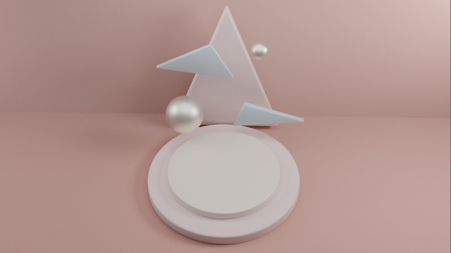 minimal geometric scene mockup 3D model_1