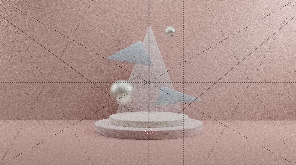 minimal geometric scene mockup 3D model_3