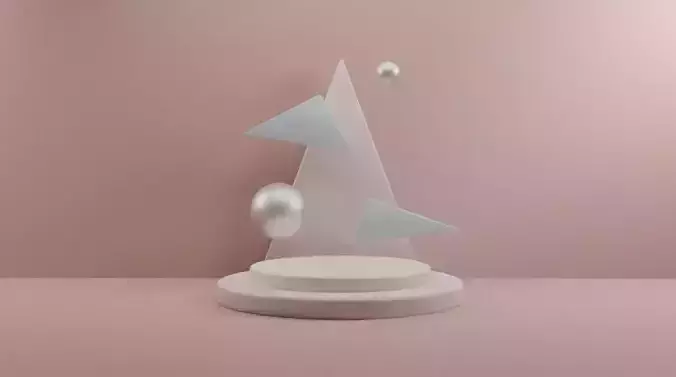 minimal geometric scene mockup