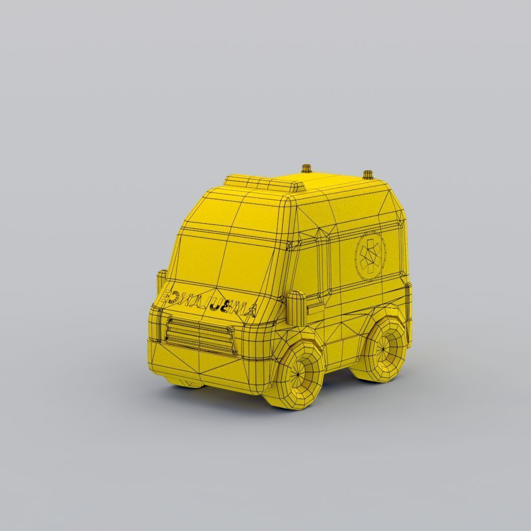 33 Cartoon City Vehicles Pack Low-poly 3D model_4