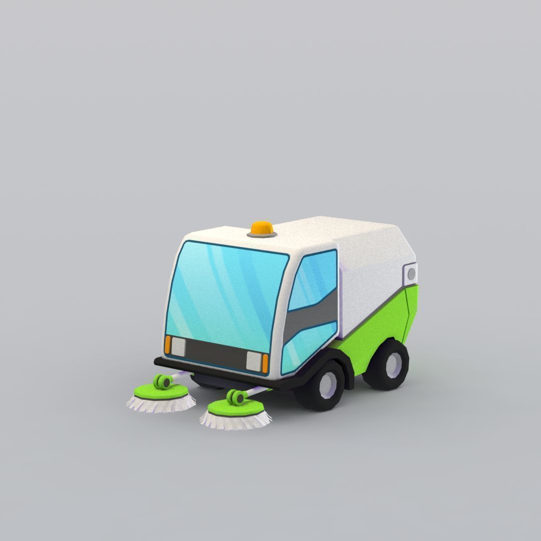 33 Cartoon City Vehicles Pack Low-poly 3D model_91