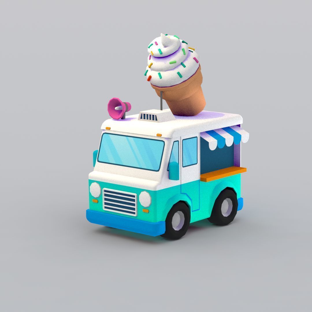 33 Cartoon City Vehicles Pack Low-poly 3D model_63
