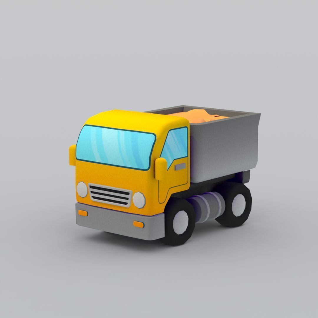 33 Cartoon City Vehicles Pack Low-poly 3D model_119