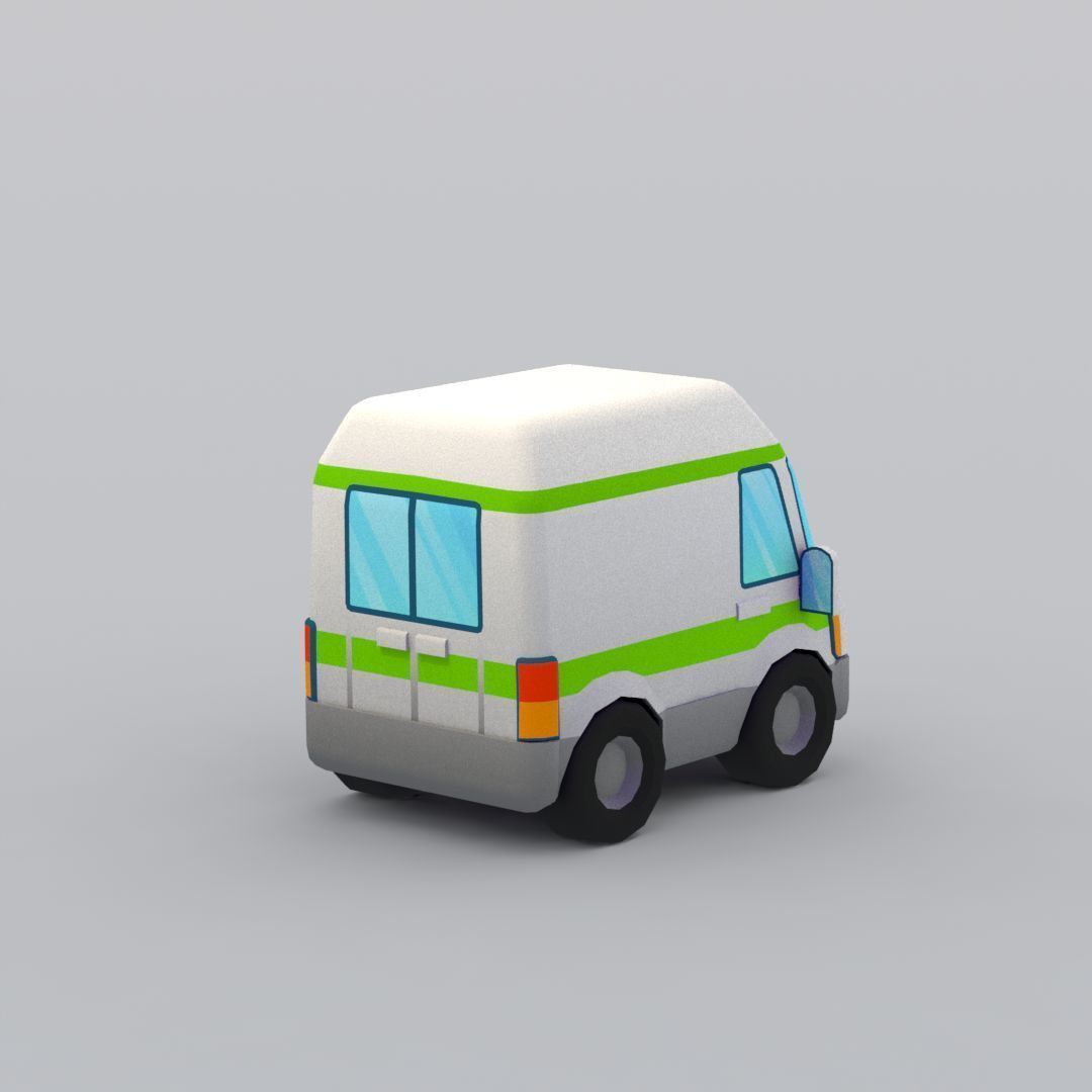 33 Cartoon City Vehicles Pack Low-poly 3D model_65
