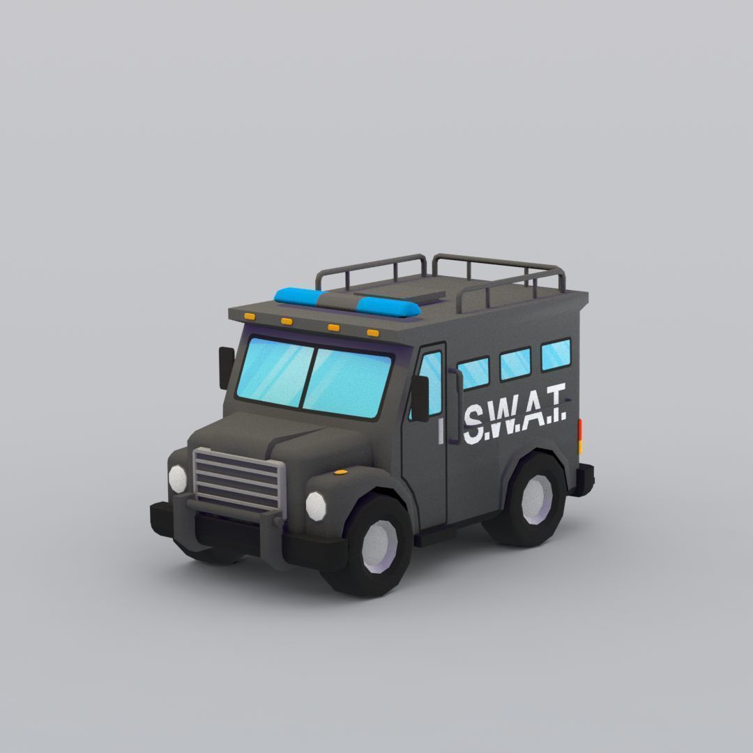 33 Cartoon City Vehicles Pack Low-poly 3D model_99