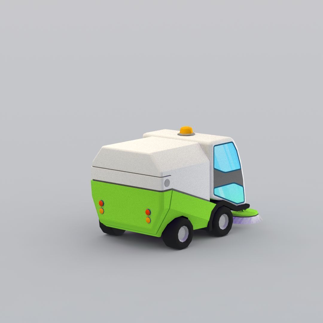 33 Cartoon City Vehicles Pack Low-poly 3D model_89