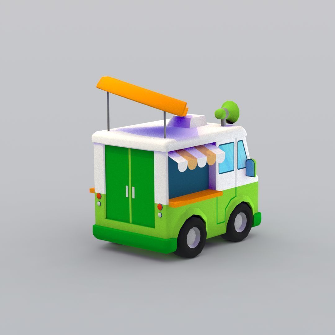 33 Cartoon City Vehicles Pack Low-poly 3D model_73
