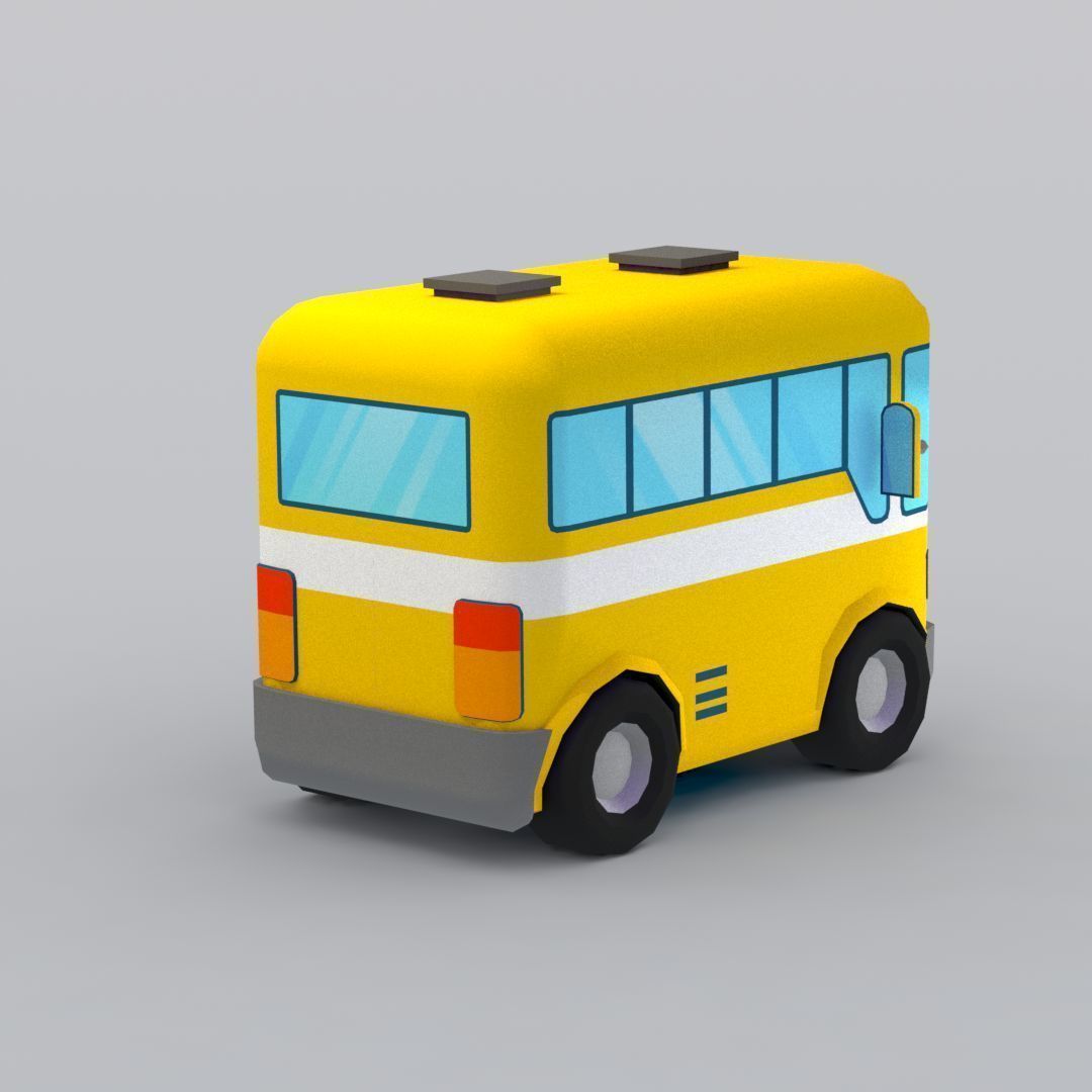 33 Cartoon City Vehicles Pack Low-poly 3D model_17