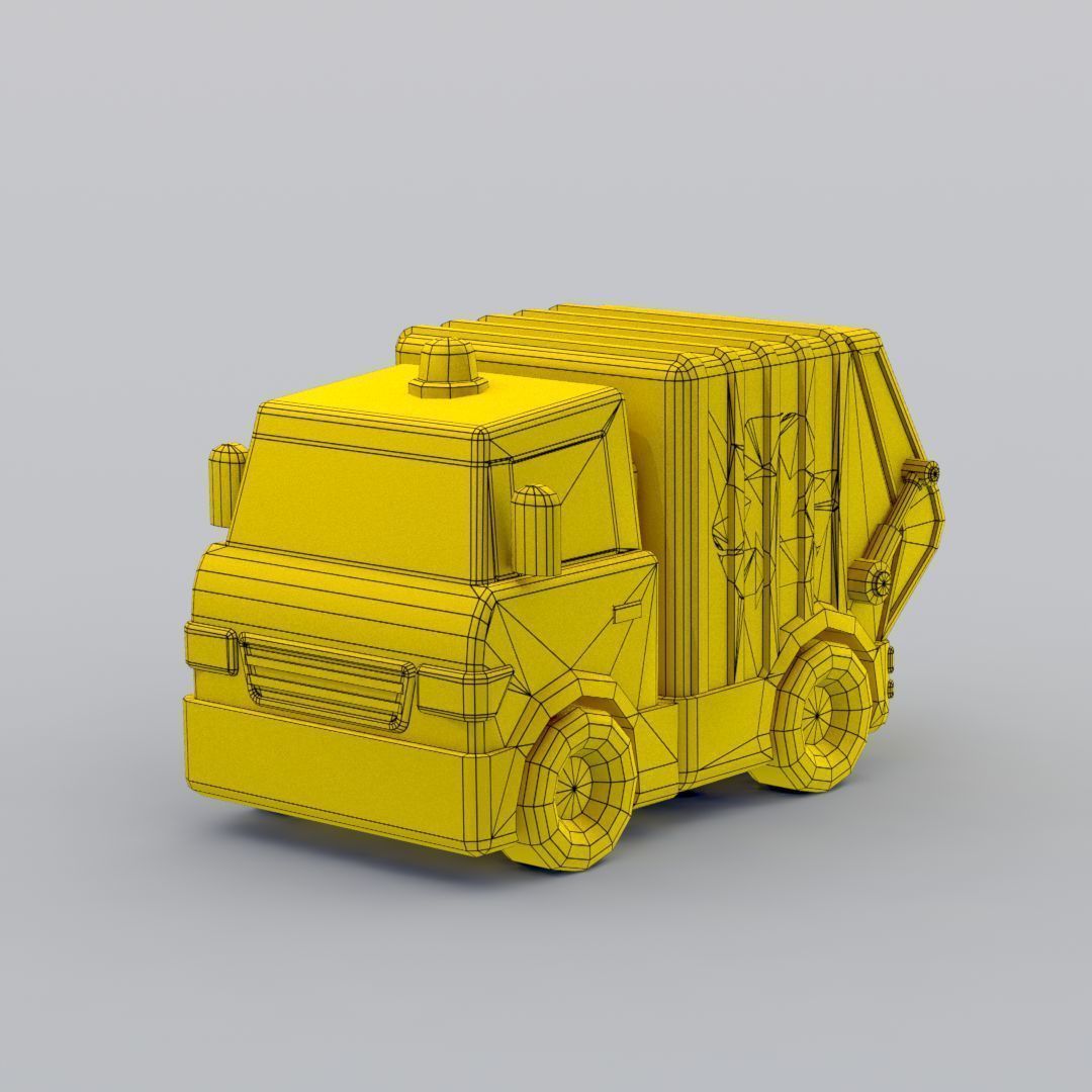 33 Cartoon City Vehicles Pack Low-poly 3D model_108