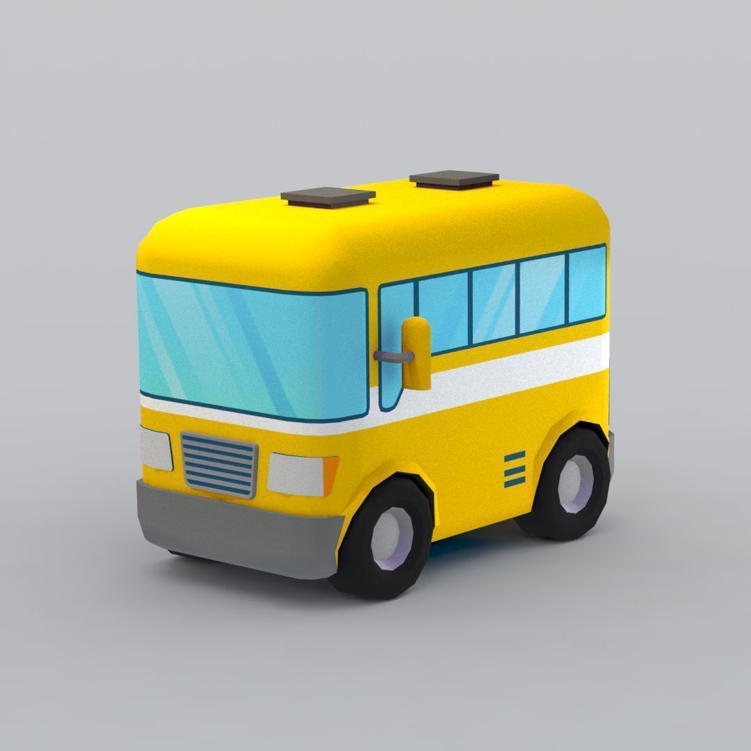33 Cartoon City Vehicles Pack Low-poly 3D model_19