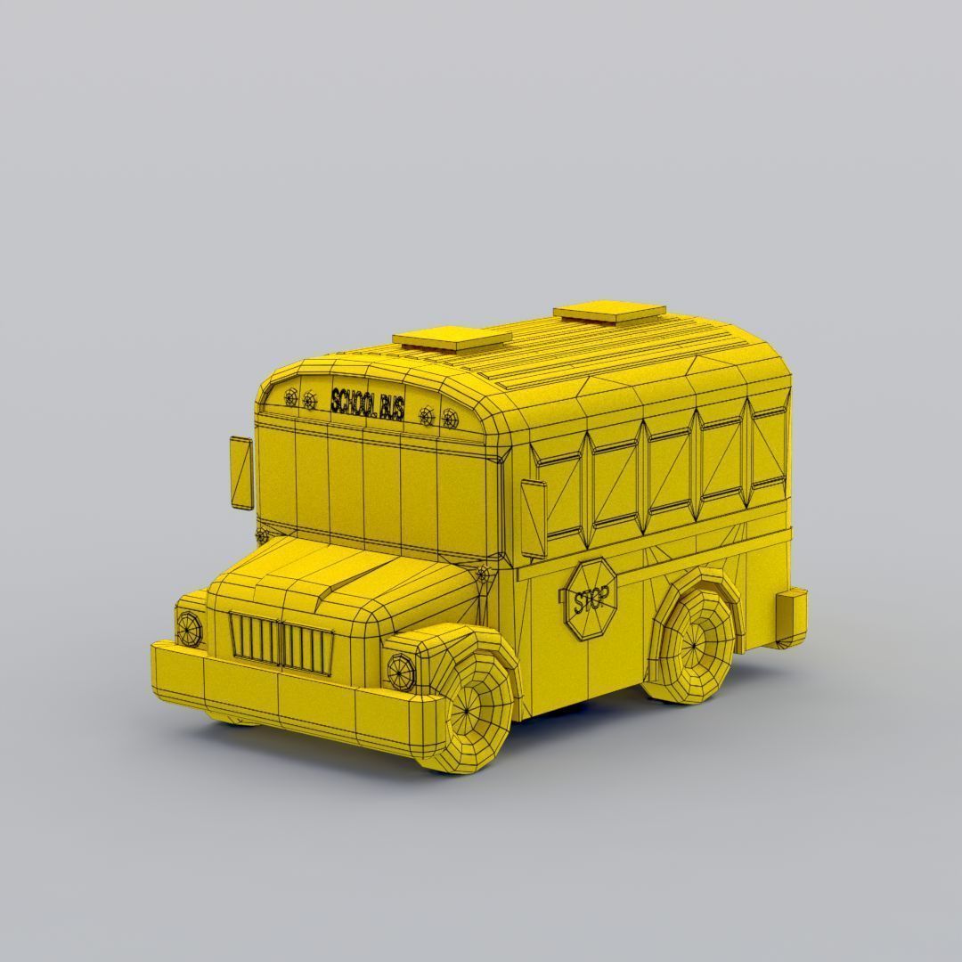 33 Cartoon City Vehicles Pack Low-poly 3D model_88