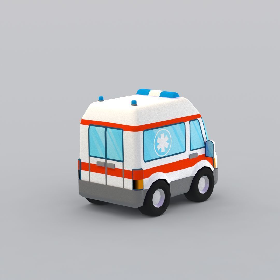 33 Cartoon City Vehicles Pack Low-poly 3D model_1