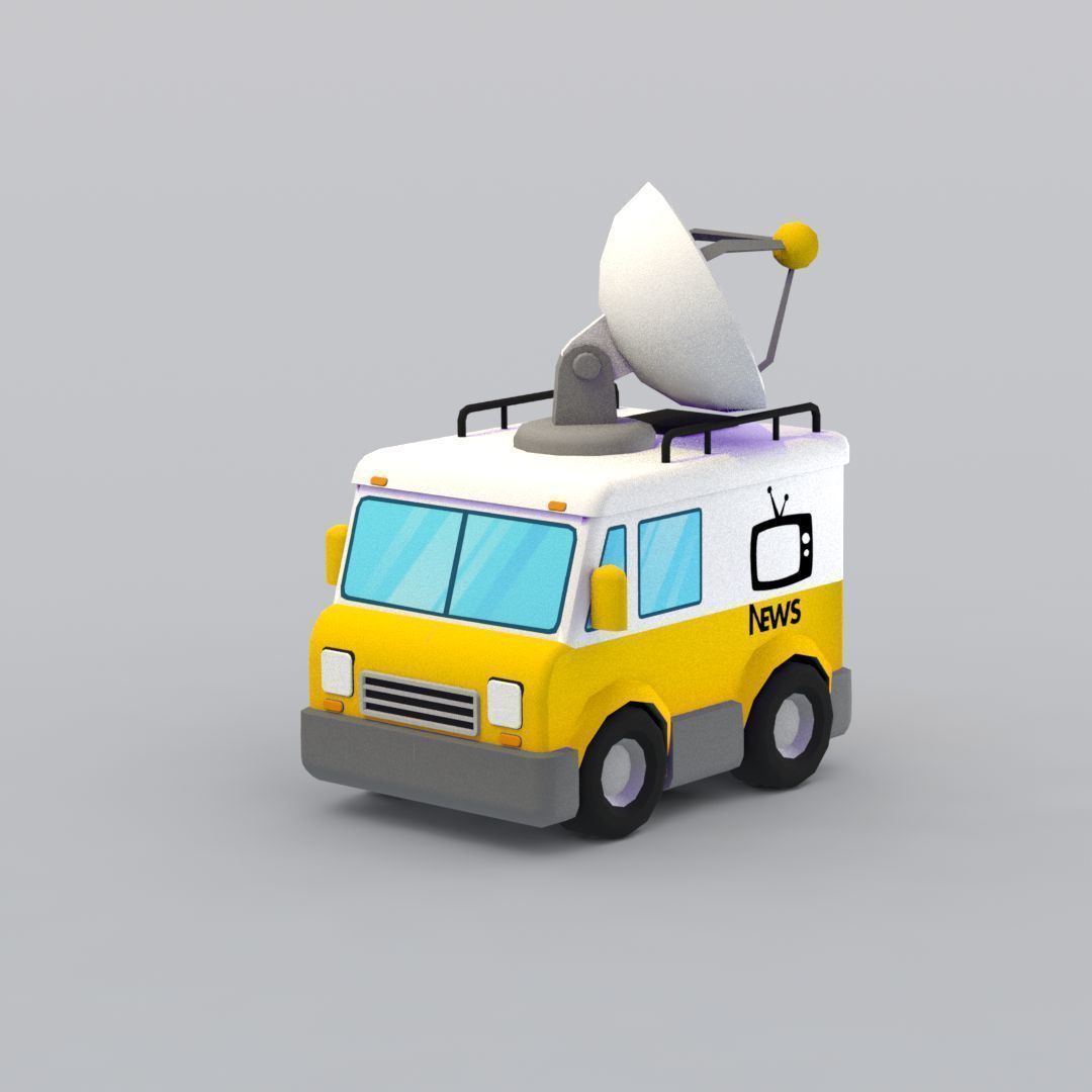 33 Cartoon City Vehicles Pack Low-poly 3D model_123