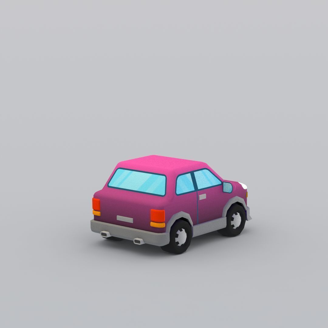 33 Cartoon City Vehicles Pack Low-poly 3D model_33