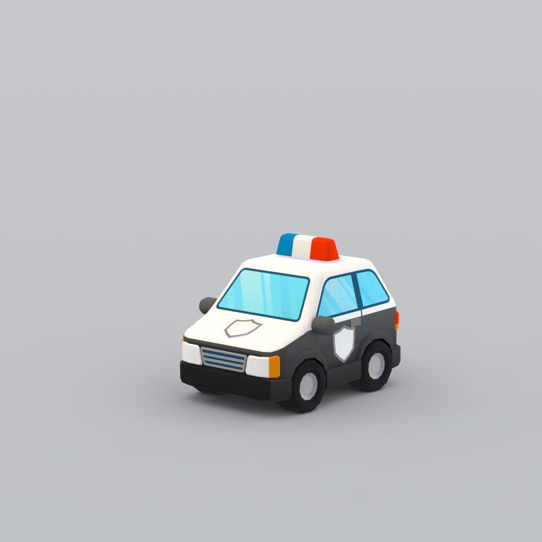 33 Cartoon City Vehicles Pack Low-poly 3D model_79