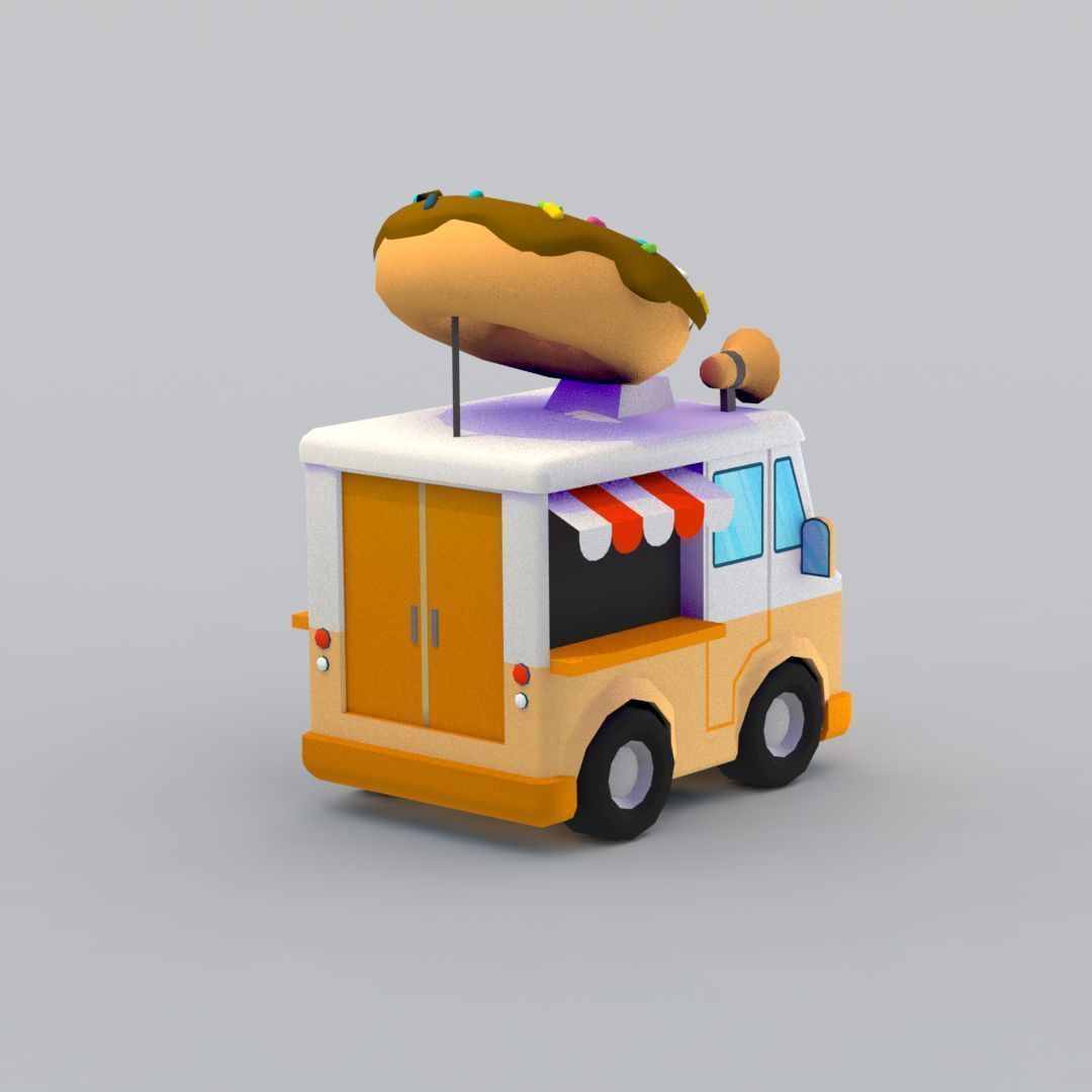 33 Cartoon City Vehicles Pack Low-poly 3D model_49