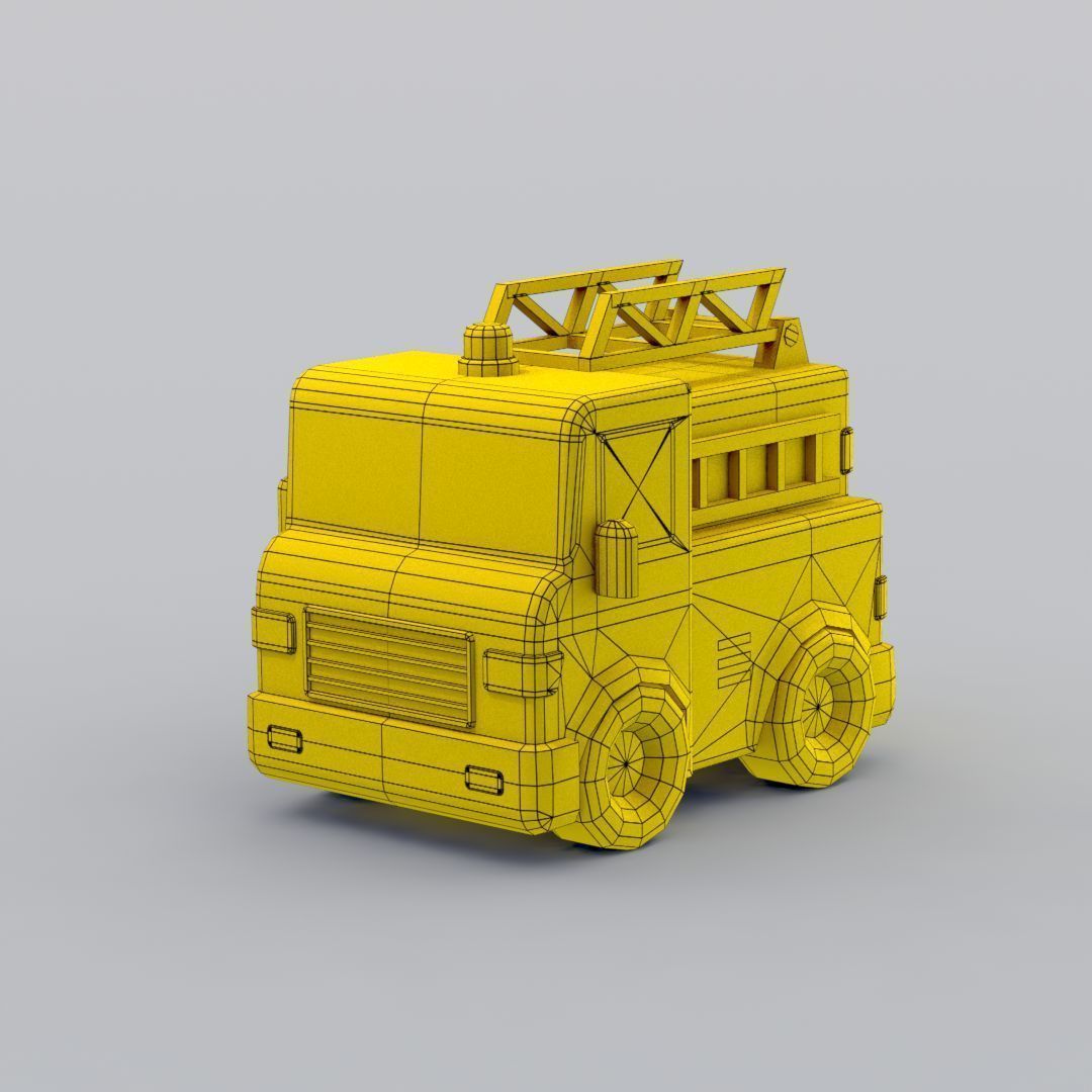 33 Cartoon City Vehicles Pack Low-poly 3D model_60