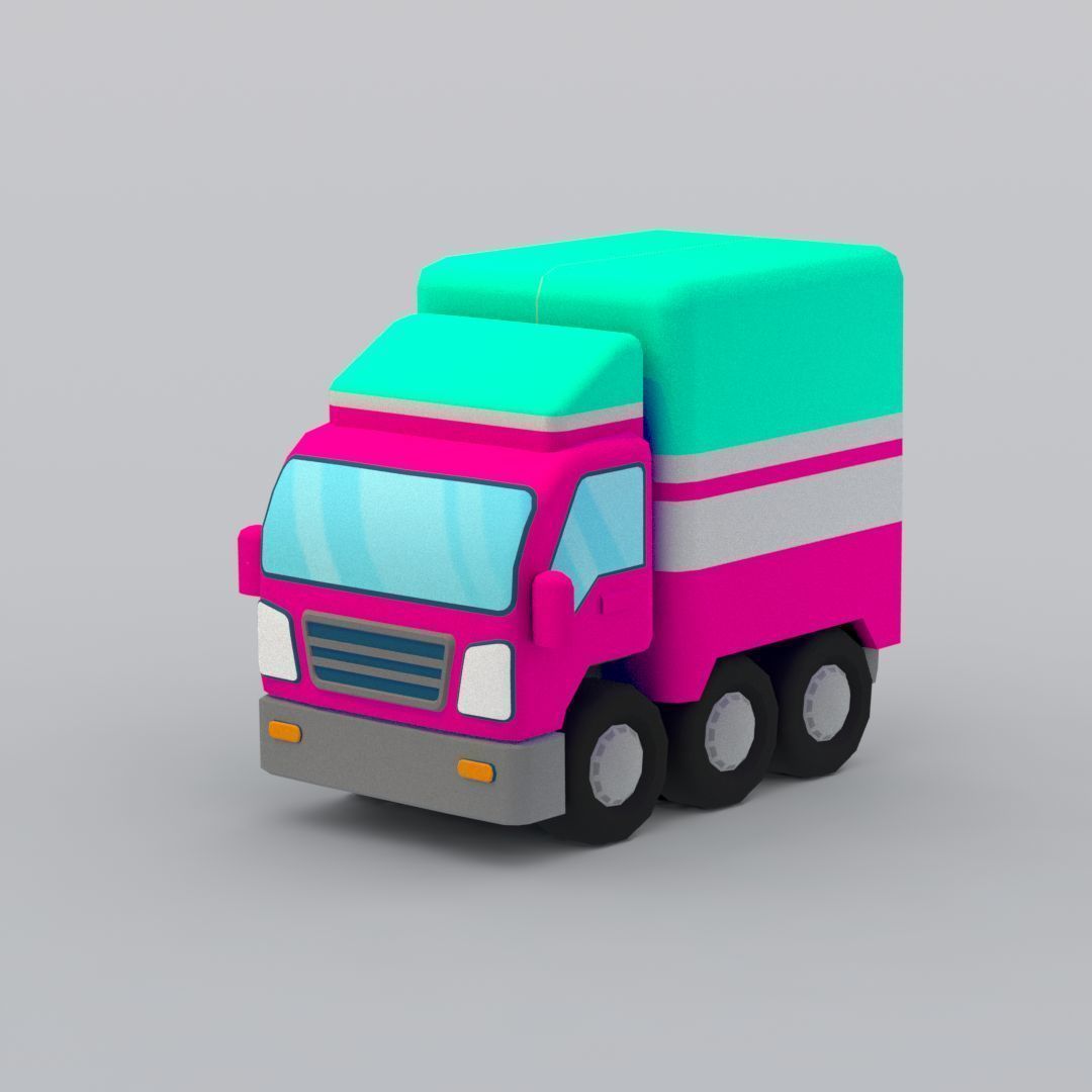 33 Cartoon City Vehicles Pack Low-poly 3D model_115