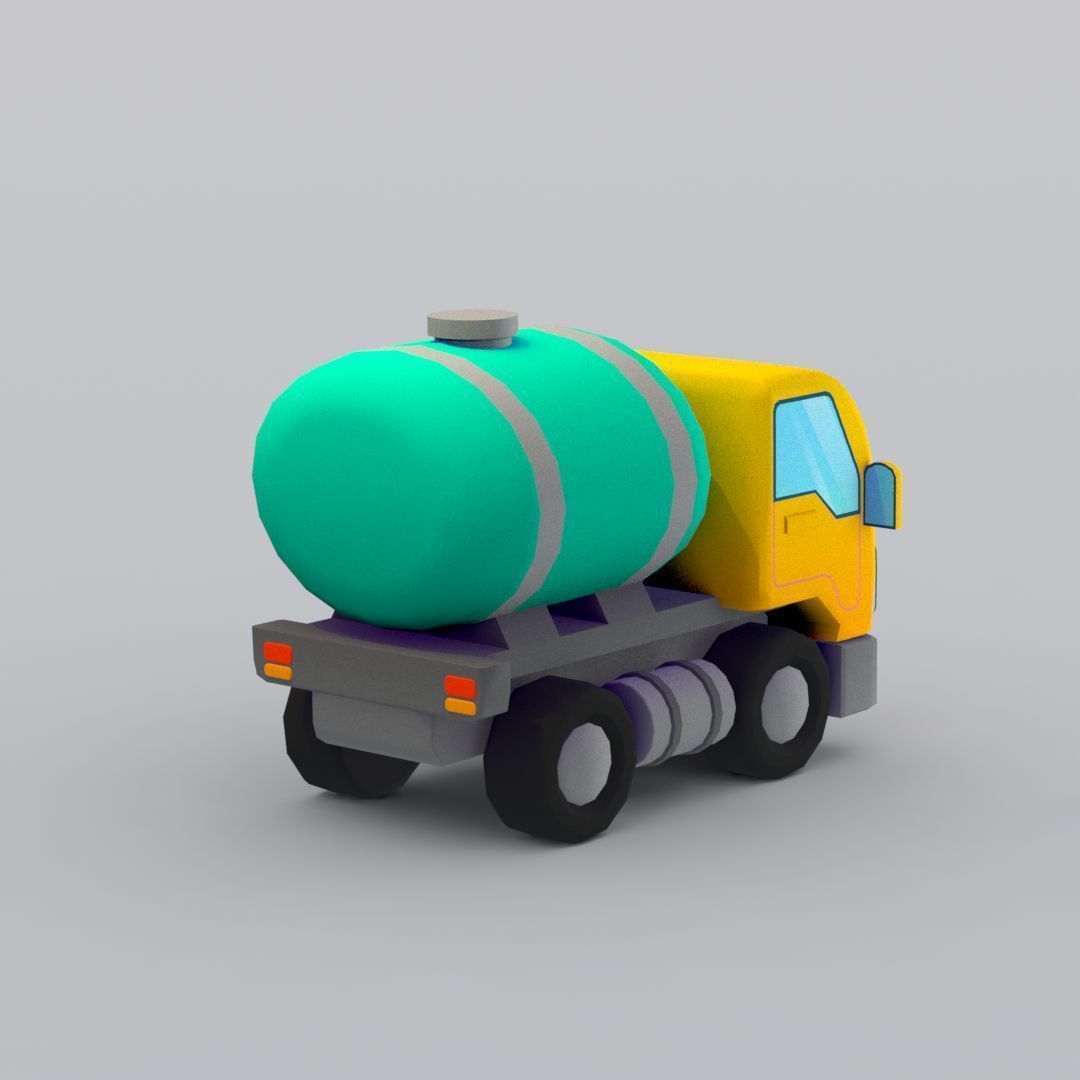 33 Cartoon City Vehicles Pack Low-poly 3D model_109