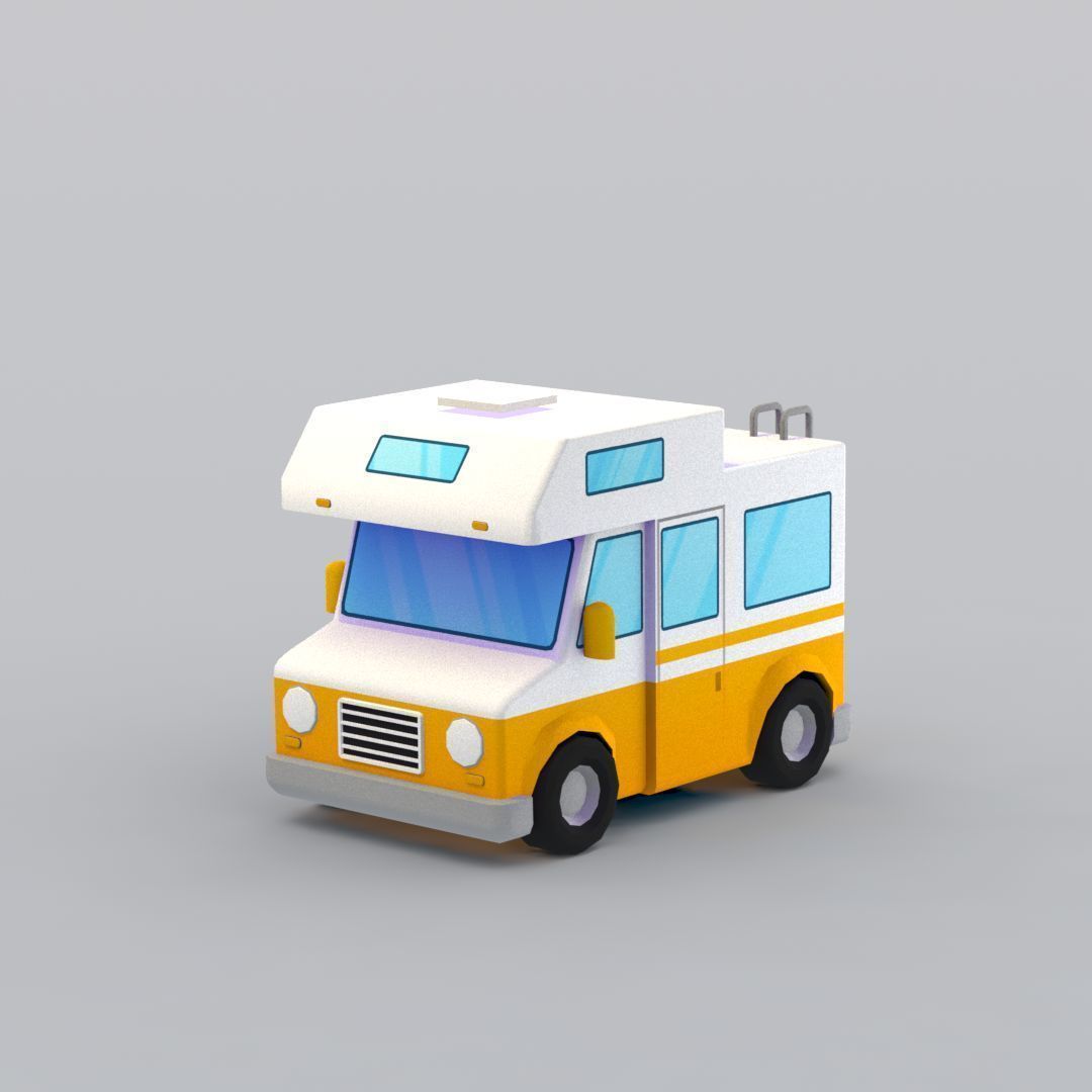33 Cartoon City Vehicles Pack Low-poly 3D model_27