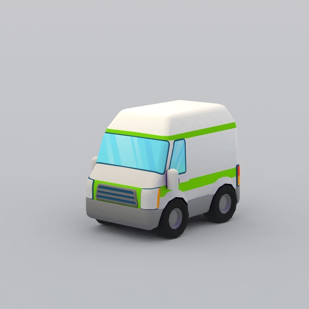 33 Cartoon City Vehicles Pack Low-poly 3D model_67