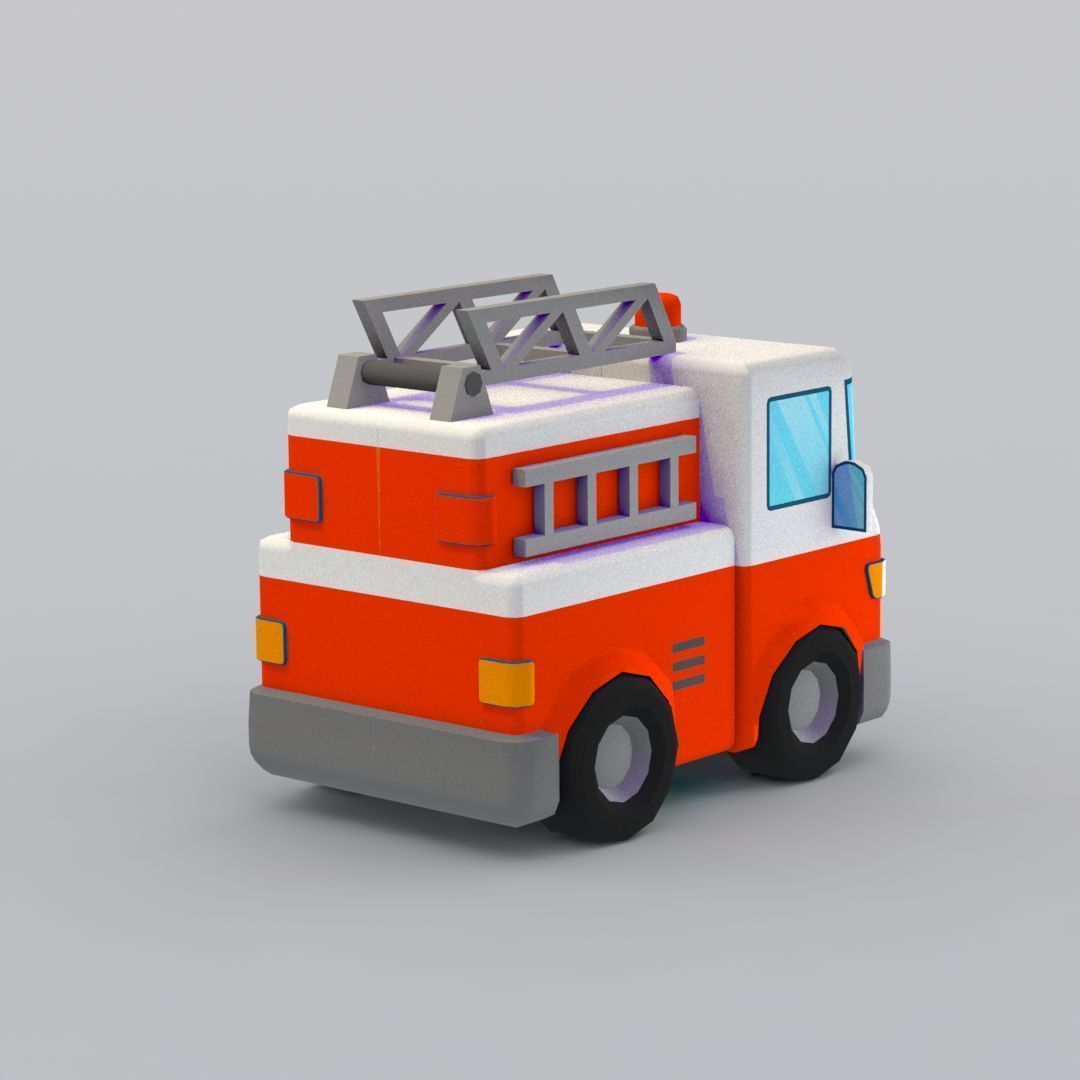 33 Cartoon City Vehicles Pack Low-poly 3D model_57