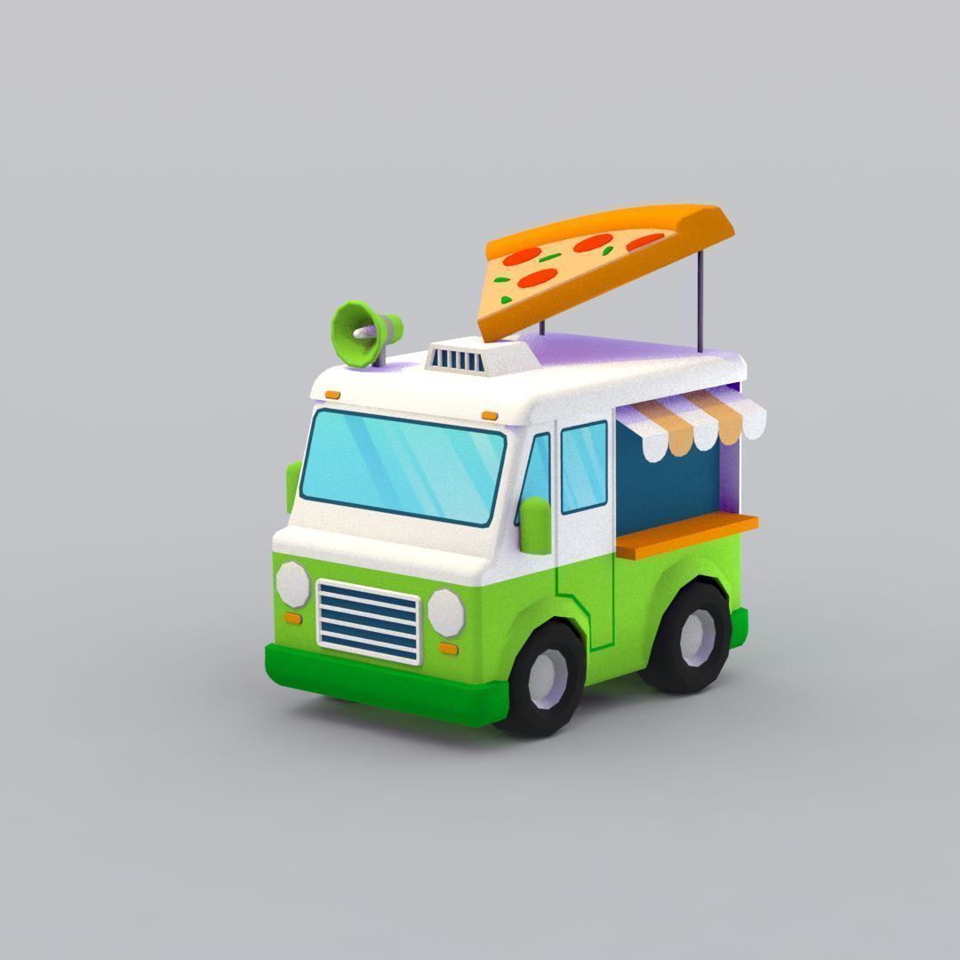 33 Cartoon City Vehicles Pack Low-poly 3D model_75