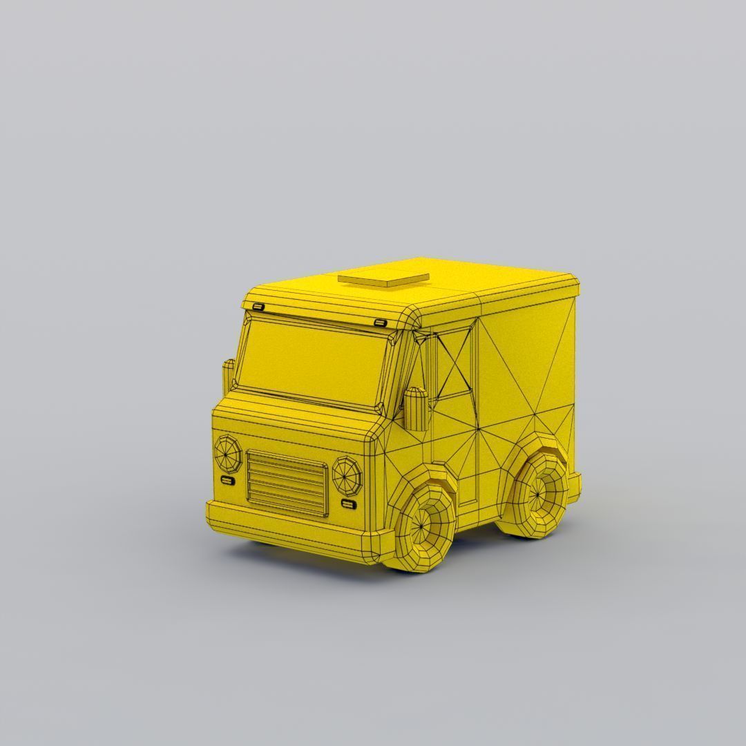 33 Cartoon City Vehicles Pack Low-poly 3D model_132