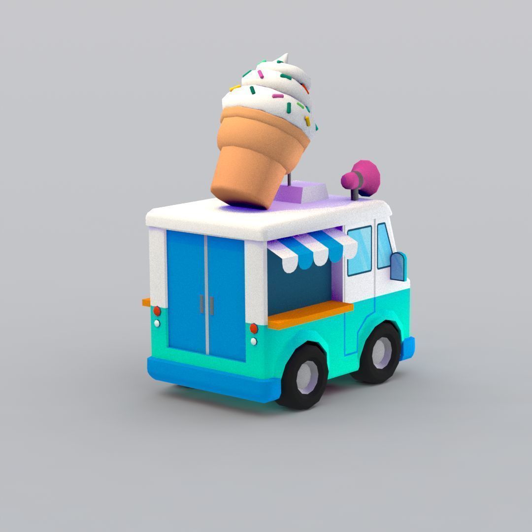 33 Cartoon City Vehicles Pack Low-poly 3D model_61