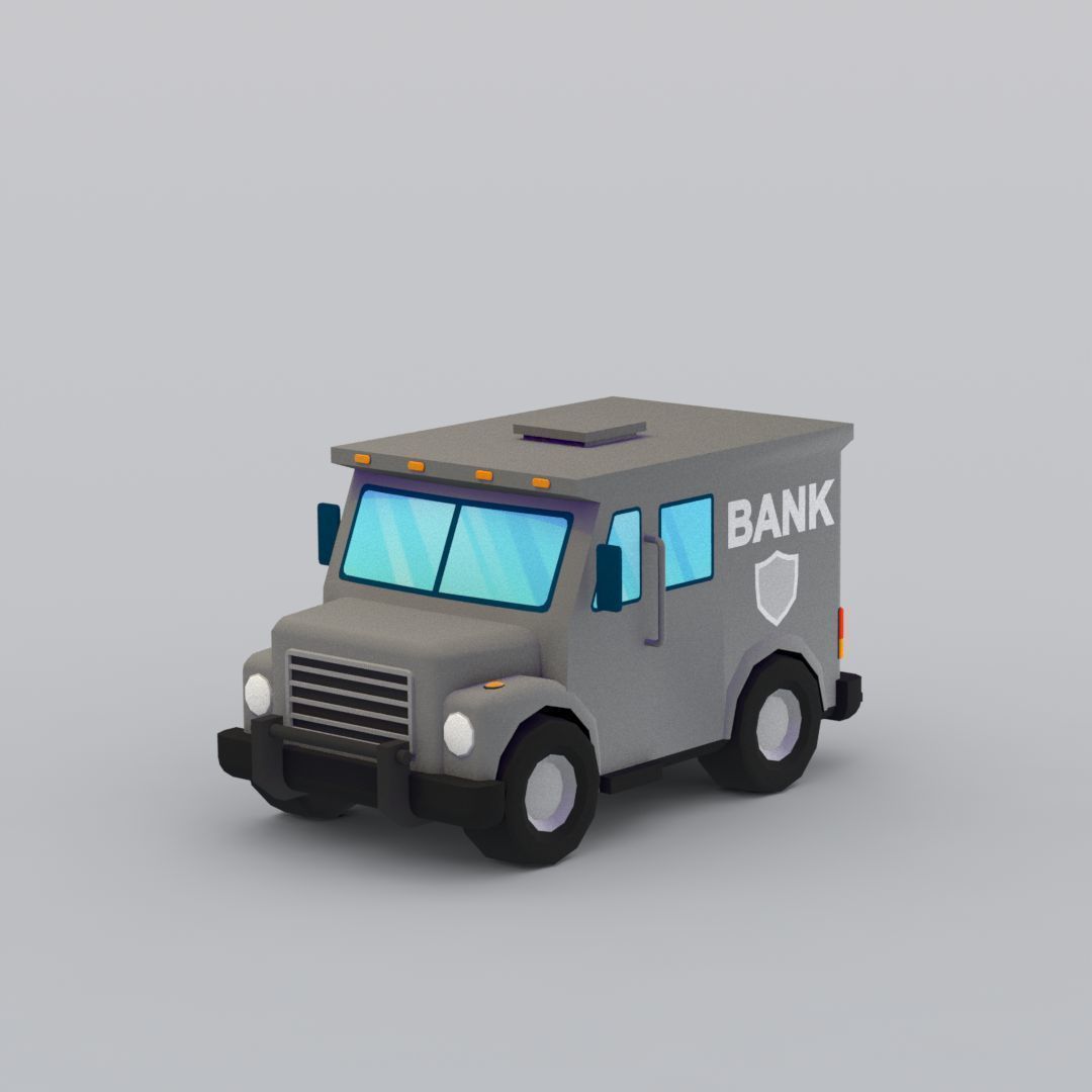 33 Cartoon City Vehicles Pack Low-poly 3D model_11
