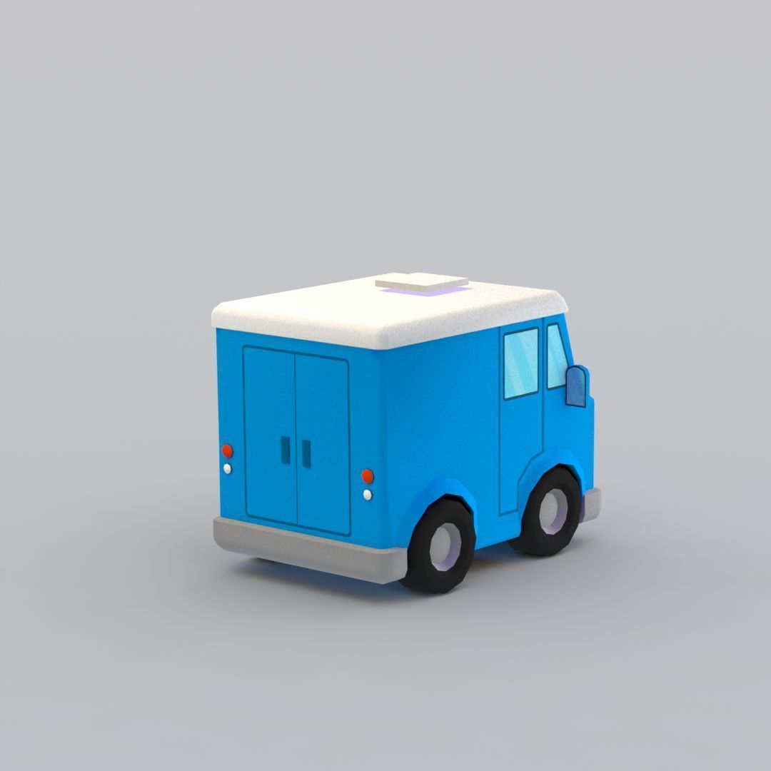 33 Cartoon City Vehicles Pack Low-poly 3D model_129