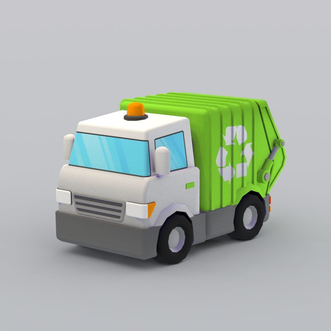 33 Cartoon City Vehicles Pack Low-poly 3D model_107