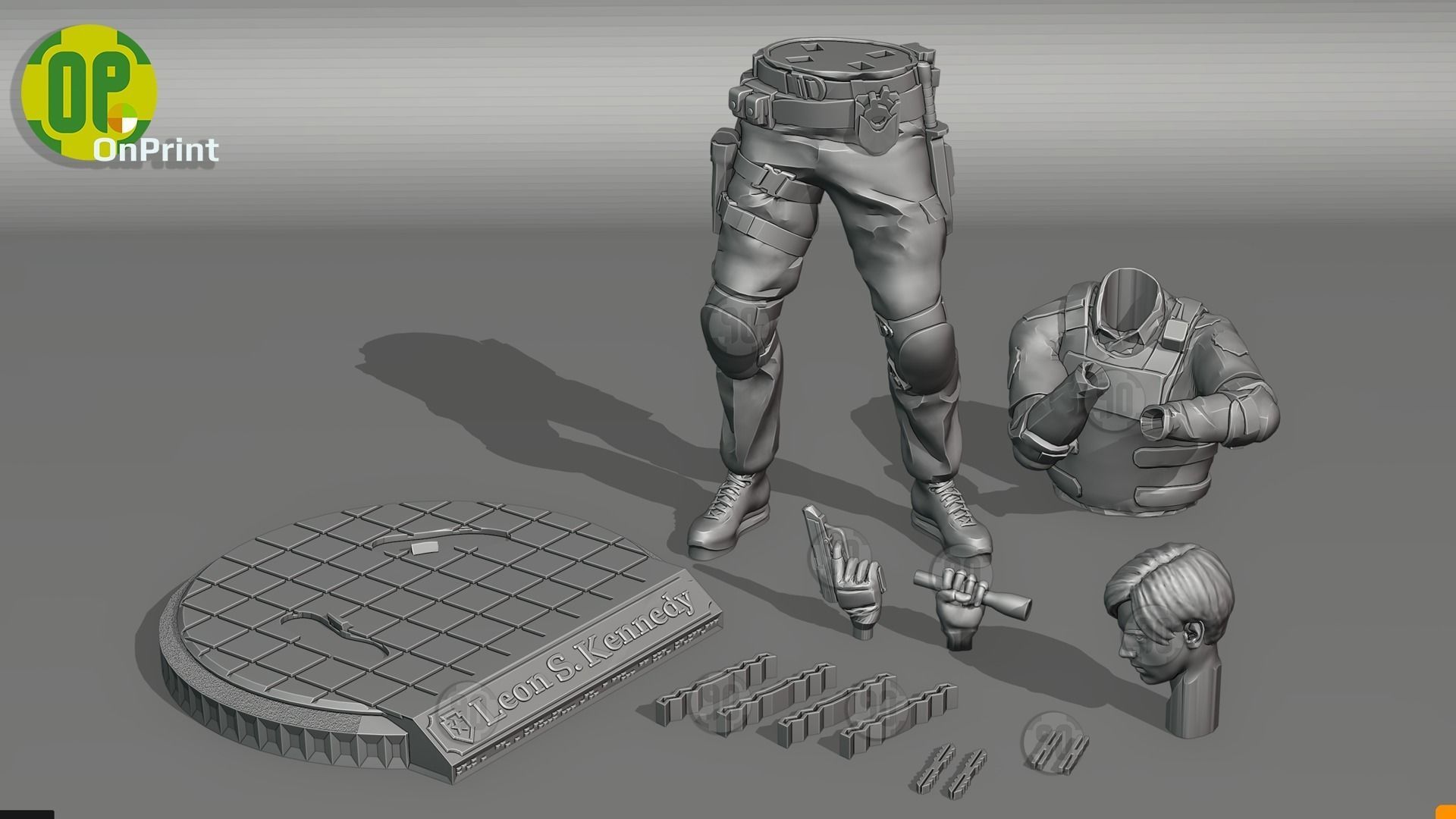 LEON S KENNEDY - Resident Evil 2 Remake - 3D print model_5