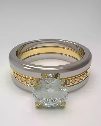 Stacking ring with gems printable 3D model