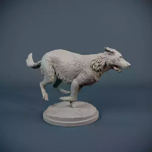 German Shepherd dog running - pre supported 3D print model